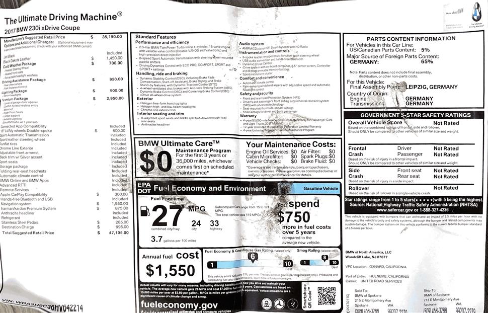 BMW 2 Series Car Lease in SPOKANE VALLEY